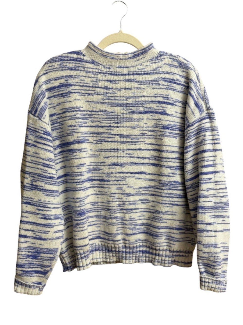 Blue and White Cotton Sweater
